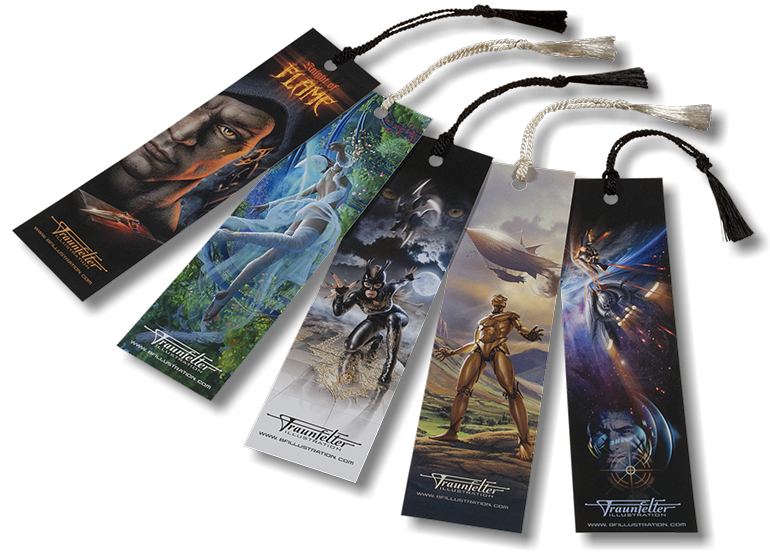 A full set of 5 different bookmarks with Brad Fraunfelter's beautiful artwork for sale.