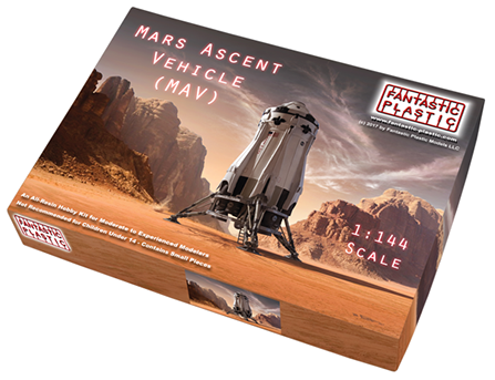 Box shot of new Mars Ascent Vehicle model kit from Fantastic Plastic.