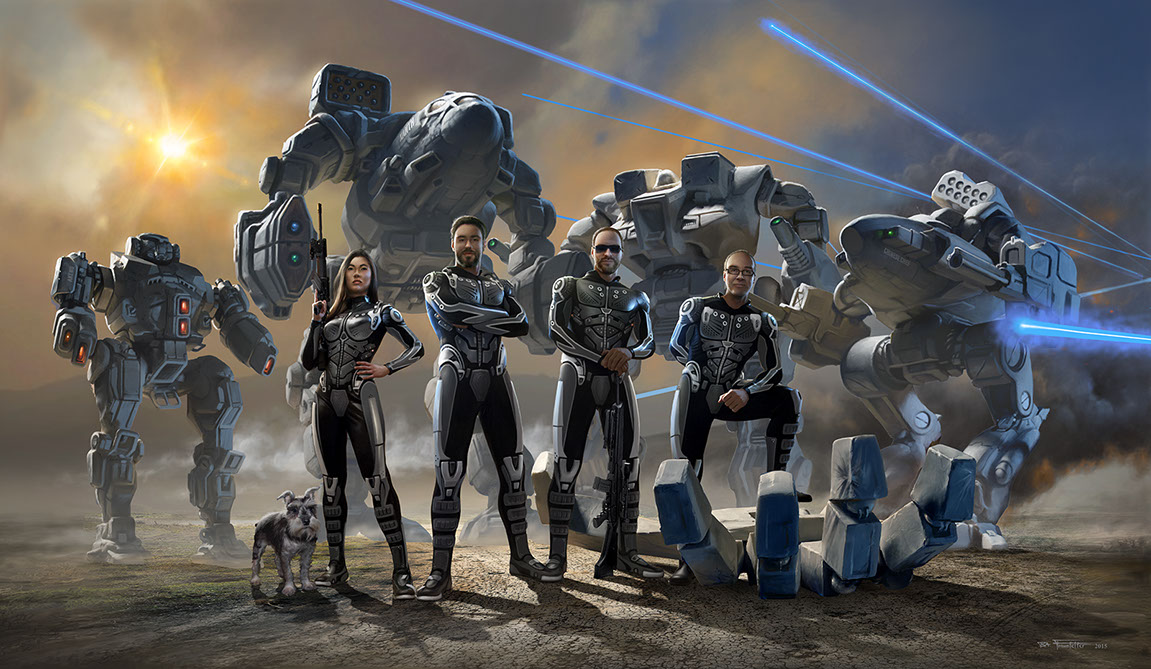 "Mech Warriors" illustration by Brad Fraunfelter.