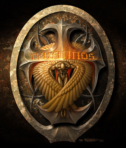 Tyrannos logo illustration and album artwork.