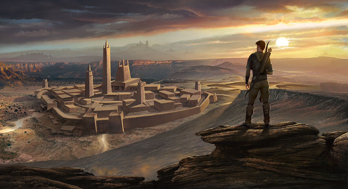 "What Lies Above" book cover illustration by Brad Fraunfelter.